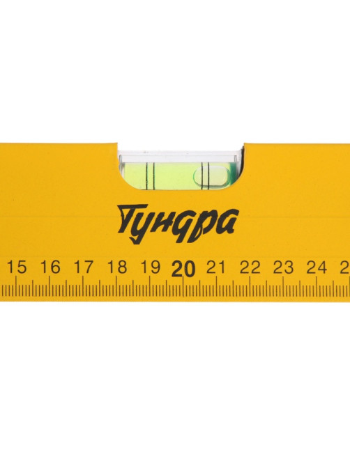Уровень алюминиевый ТУНДРА, 3 глазка, линейка, 400 мм