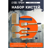 Набор кистей ТУНДРА, плоские 3/4