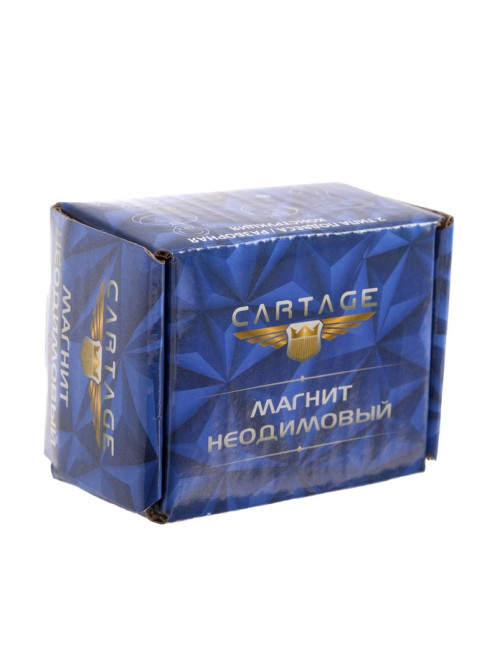 Магнит неодимовый Cartage с петлёй для авто, d=36 мм, сцепление 23 кг