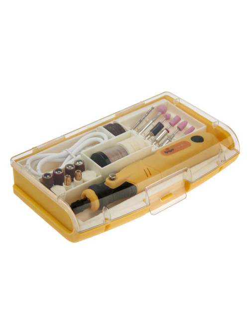 Гравер аккумуляторный ТУНДРА, 12 В, 0.7 Ач, micro-USB, 5000-15000 об/мин, 3 ск., 76 предметов.