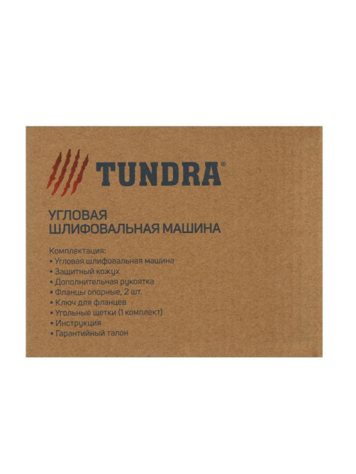 УШМ ТУНДРА, обрезиненная рукоятка, 1000 Вт, 11000 об/мин, 125 мм