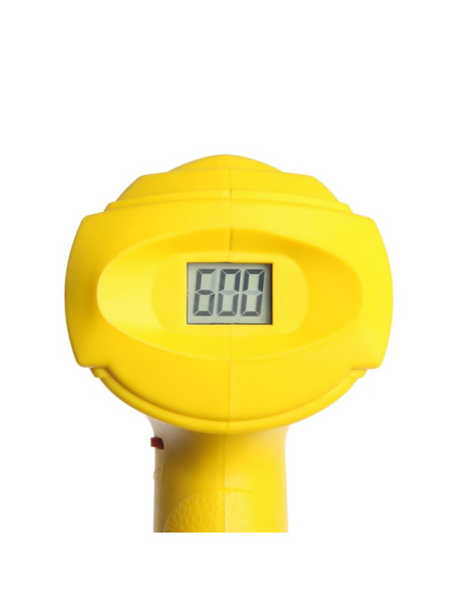 Строительный фен ТУНДРА, 2000 Вт, 250-500 л/мин, плавная регулировка 60-600 °С, ЖК-дисплей