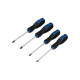 Набор отверток ТУНДРА, CrV, хром, магнит, 2К рукоятки, PH1, PH2, SL5, SL6×100 мм, 4 шт.
