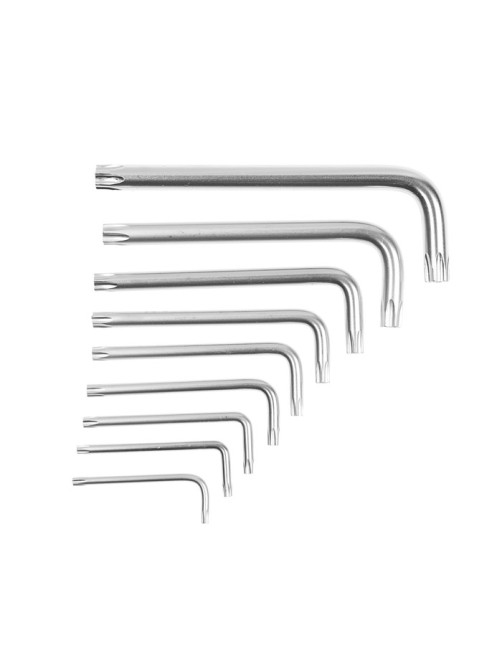 Набор ключей ТУНДРА, TORX Tamper, CrV, TT10 - TT50, 9 шт.