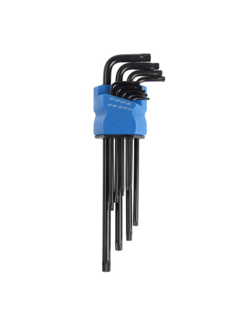 Набор ключей ТУНДРА black, TORX Tamper, экстрадлинные, CrV, TT10 - TT50, 9 шт.