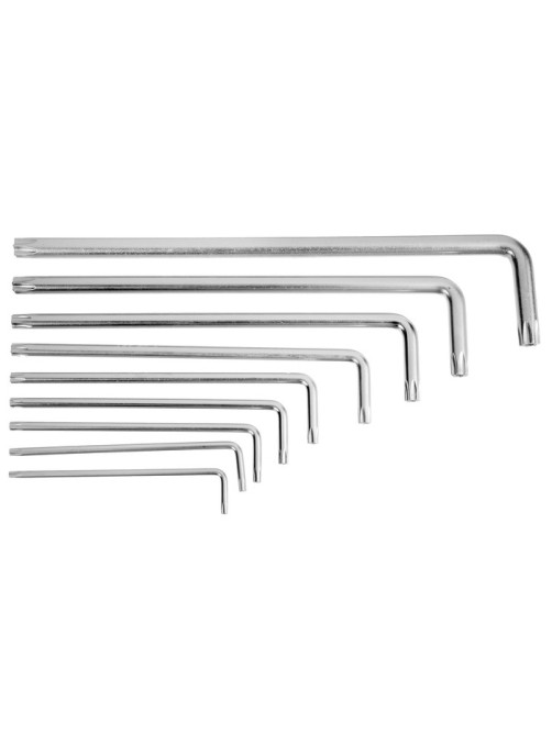 Набор ключей ТУНДРА, TORX Tamper, экстрадлинные, CrV, TT10 - TT50, 9 шт.