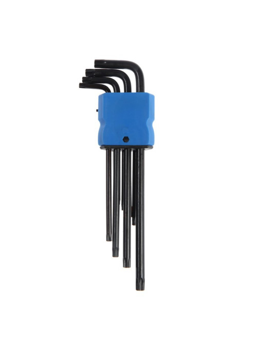 Набор ключей ТУНДРА black, TORX Tamper, экстрадлинные, CrV, TT10 - TT50, 9 шт.
