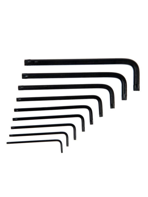 Набор ключей ТУНДРА black, TORX Tamper, удлиненные, CrV, TT10 - TT50, 9 шт.