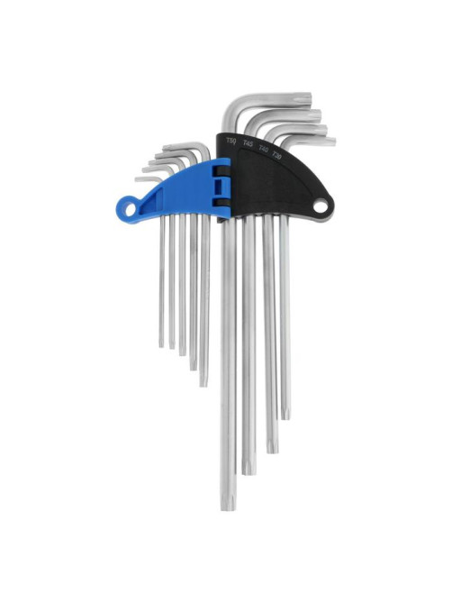 Набор ключей ТУНДРА, TORX Tamper, экстрадлинные, CrV, TT10 - TT50, 9 шт.