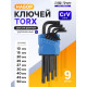Набор ключей ТУНДРА black, TORX Tamper, удлиненные, CrV, TT10 - TT50, 9 шт.