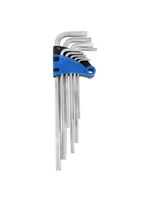 Набор ключей ТУНДРА, TORX Tamper, экстрадлинные, CrV, TT10 - TT50, 9 шт.