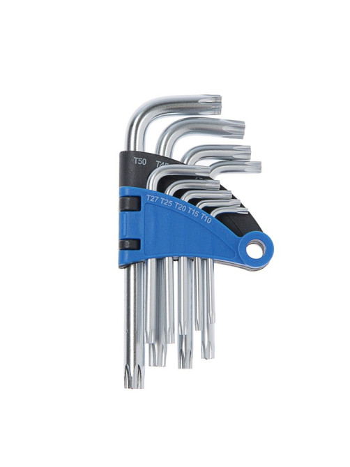 Набор ключей ТУНДРА, TORX Tamper, CrV, TT10 - TT50, 9 шт.