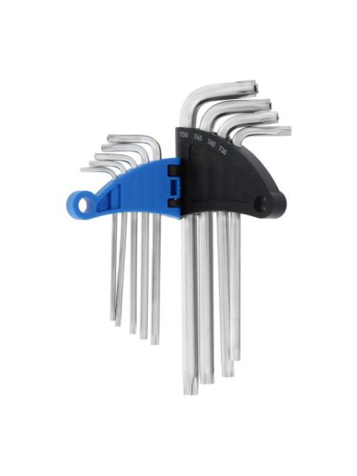 Набор ключей ТУНДРА, TORX Tamper, удлиненные, CrV, TT10 - TT50, 9 шт.