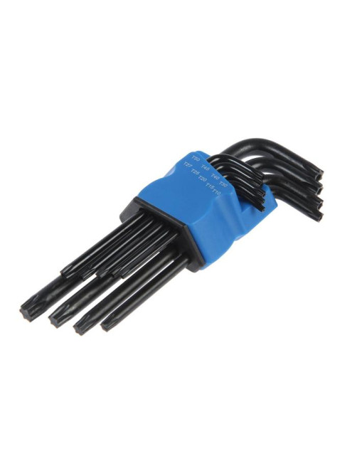 Набор ключей ТУНДРА black, TORX Tamper, удлиненные, CrV, TT10 - TT50, 9 шт.