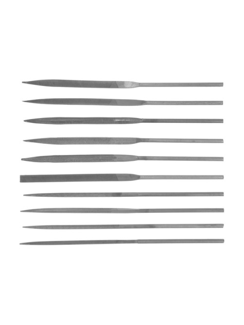 Набор надфилей ЛОМ, металлические рукоятки, 60×140×3 мм, 10 шт.