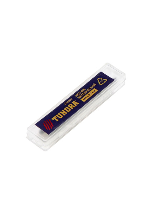 Метчики метрические ручные ТУНДРА, М4×0.7 мм, комплект из 2 шт.