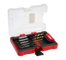 Набор экстракторов и сверл ТУНДРА, левая резьба, 45 сталь М1-М5, d=2.4-8 мм HSS, TIN