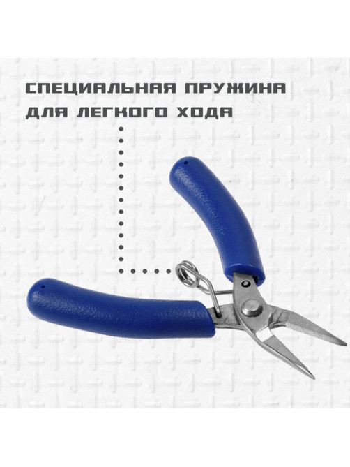 Длинногубцы для электроники, ТУНДРА mini, нерж. сталь, противоскользящие рукоятки, 90 мм
