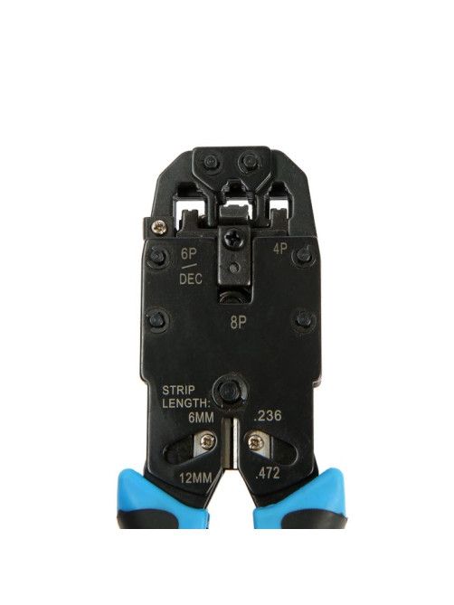 Кримпер ТУНДРА, для обжима клемм RJ-45 8P, RJ-12 6P, RJ-10 4P, вертикальный обжим