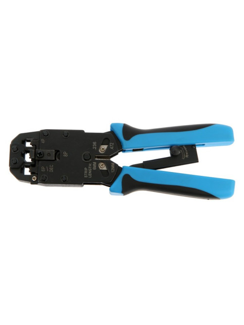 Кримпер ТУНДРА, для обжима клемм RJ-45 8P, RJ-12 6P, RJ-10 4P, вертикальный обжим