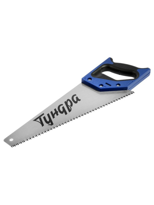 Ножовка по дереву ТУНДРА, 2К рукоятка, 3D заточка, каленый зуб, 7-8 TPI, 350 мм
