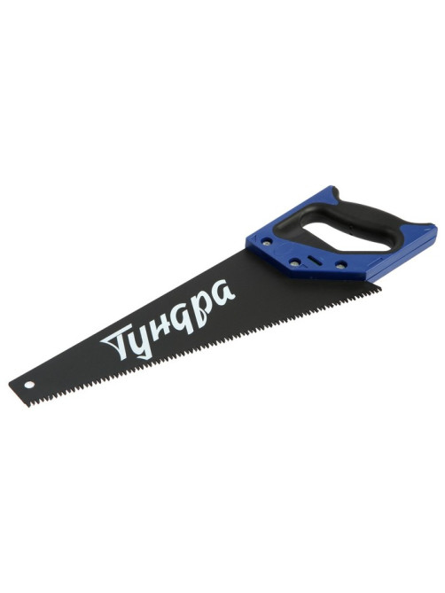 Ножовка по дереву ТУНДРА, 2К рукоятка, тефлоновое покрытие, 3D заточка, 7-8 TPI, 350 мм