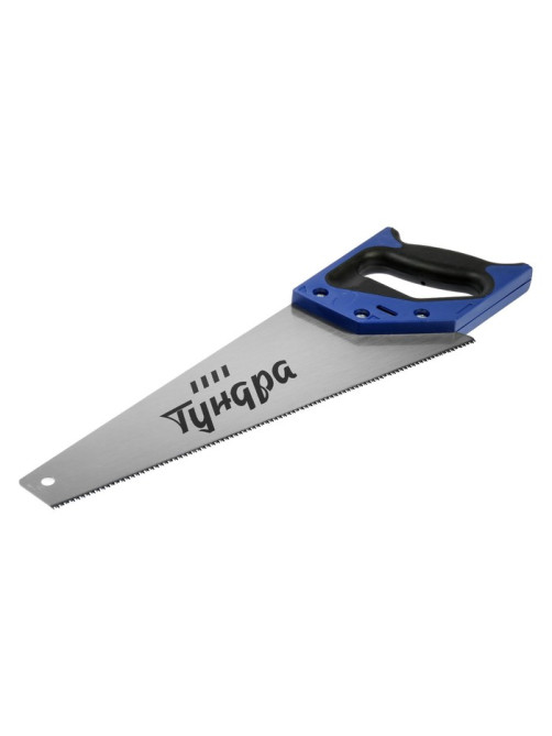 Ножовка по дереву ТУНДРА, 2К рукоятка, 3D заточка, чистый рез, 14-15 TPI, 350 мм
