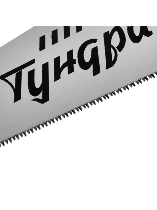 Ножовка по дереву ТУНДРА, 2К рукоятка, 3D заточка, аккуратный рез, 11-12 TPI, 400 мм