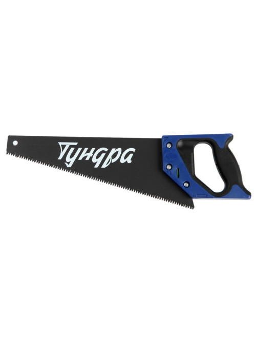 Ножовка по дереву ТУНДРА, 2К рукоятка, тефлоновое покрытие, 3D заточка, 7-8 TPI, 350 мм