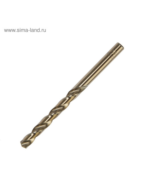 Сверло по металлу ТУНДРА, HSS-Co (5% кобальта), цилиндрический хвостовик, 7.5×110 мм