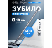 Зубило пикообразное ТУНДРА, SDS-max, 18×600 мм