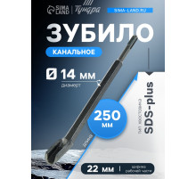Зубило канальное ТУНДРА, SDS-plus, 14×22×250 мм