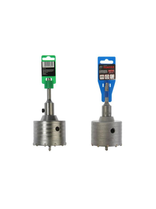 Коронка буровая в сборе ТУНДРА, SDS-plus, М22×80 мм