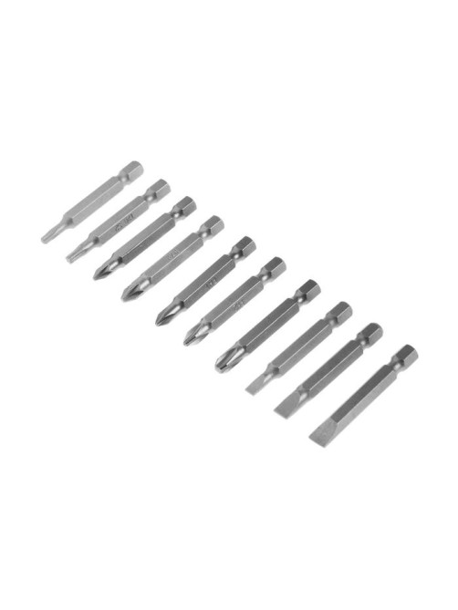 Набор бит ТУНДРА, сталь CrV, PH, PZ, SL, Torx × 50 мм, 10 шт.