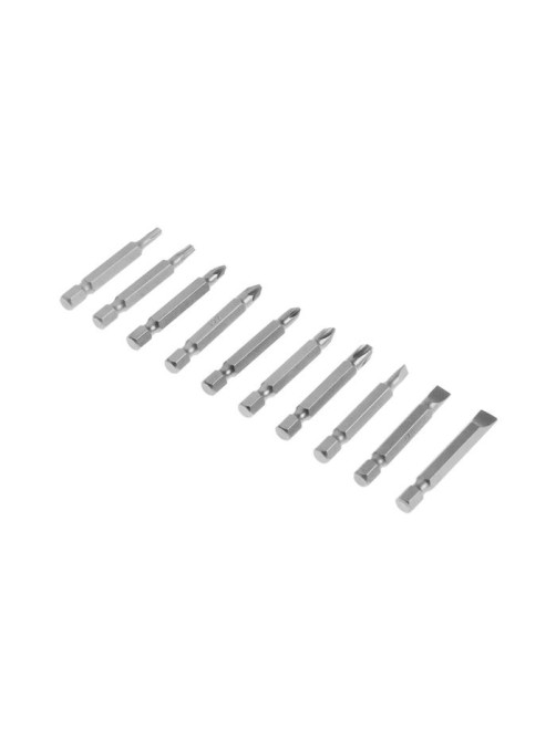 Набор бит ТУНДРА, сталь CrV, PH, PZ, SL, Torx × 50 мм, 10 шт.