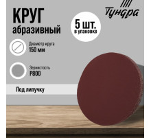 Круг абразивный шлифовальный под «липучку» ТУНДРА, 150 мм, Р800, 5 шт.