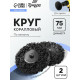 Круг коралловый по металлу ТУНДРА, для шлифовки и полировки, для дрели, М8, 75 мм, 2 шт.