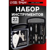 Набор инструментов ТУНДРА, подарочный пластиковый кейс, 22 предмета