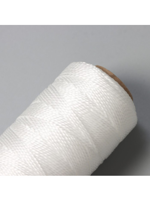 Нить крученая Доляна, 2-х прядная, ПП, d=1.3 мм, 200 м, белая
