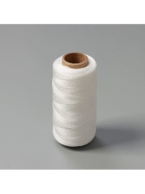Нить крученая Доляна, 2-х прядная, ПП, d=1.3 мм, 200 м, белая