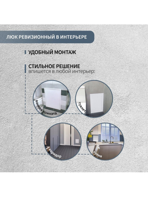 Люк ревизионный ZEIN Люкс ЛК4040, 400×400 мм, пластик