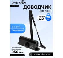 Доводчик дверной ТУНДРА d=70BL, до 70 кг, черный
