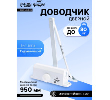 Доводчик дверной ТУНДРА d=80WW, от 45-70 кг, белый