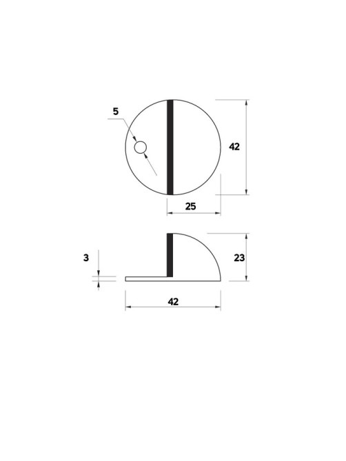 Упор дверной U103AC, d=42 мм, h=23 мм, цвет медь
