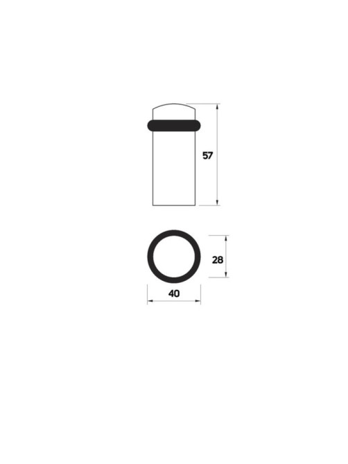 Упор дверной U301CP, d=28 мм, h=57 мм, цвет хром