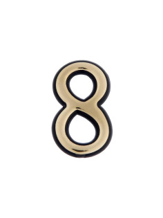 Цифра дверная 8 ТУНДРА, пластиковая, цвет золото, клеевая основа, 1 шт.
