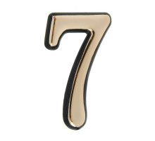 Цифра дверная 7, пластиковая, цвет золото, клеевая основа