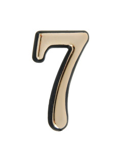 Цифра дверная 7, пластиковая, цвет золото, клеевая основа
