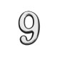 Цифра дверная 9, пластиковая, цвет хром, клеевая основа