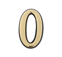 Цифра дверная 0 ТУНДРА, пластиковая, цвет золото, клеевая основа, 1 шт.